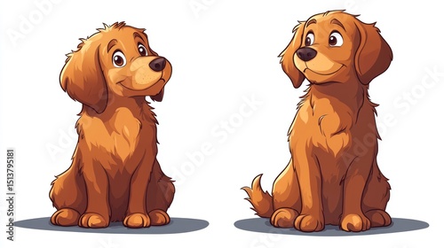 Two adorable golden retriever puppies