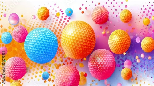 Colorful Spheres On Vibrant Background