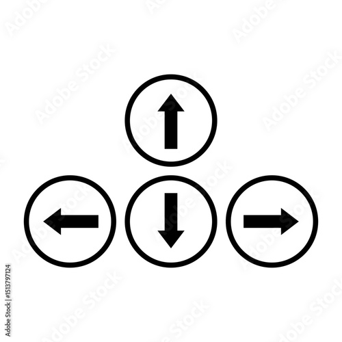 vector directions arrow up down left and right.