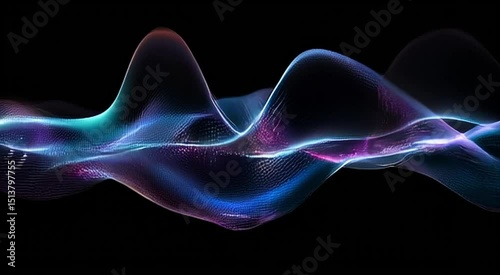 Abstract Glowing Wave Particle Background