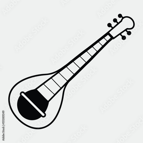 line art of a musical instrument on the white background