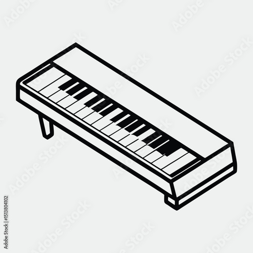 line art of a musical instrument on the white background