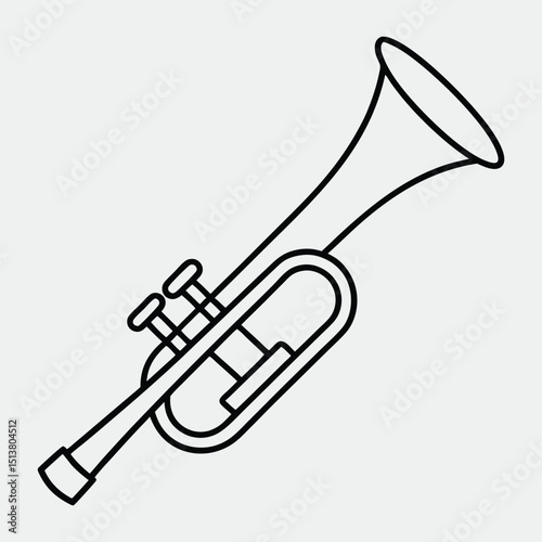 line art of a musical instrument on the white background