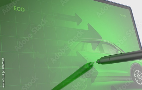 Eco-Friendly Technology and Recycling on a Digital Display