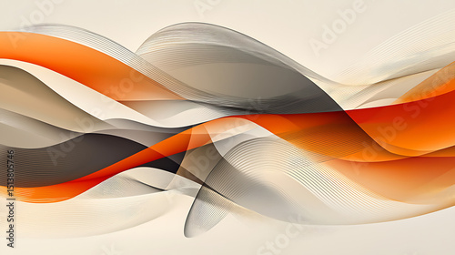 A colorful wave with a gray and orange background