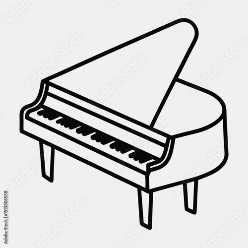 line art of a musical instrument on the white background
