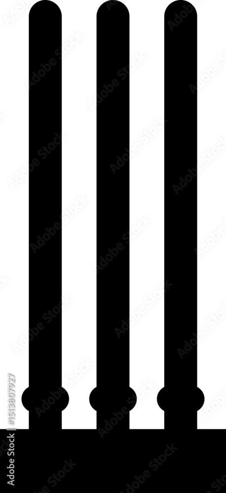 Obraz premium Cricket wicket icon . trendy flat and line styles. Cricket game vector isolated on transparent background. cricket tournament wicket out elements template. vintage for clubs and team. Sports sign web