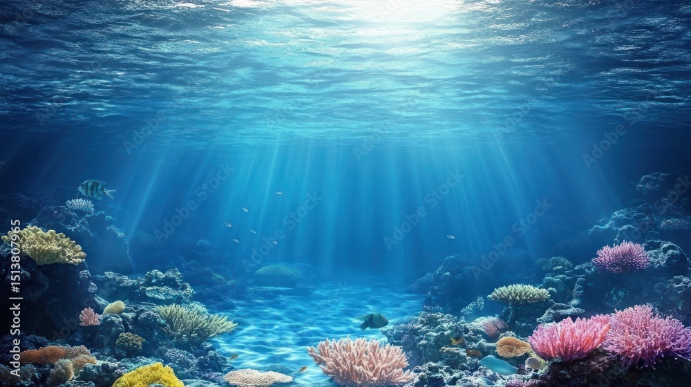 Fototapeta premium Underwater coral reef scene