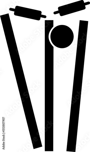 Cricket wicket icon . trendy flat and line styles. Cricket game vector isolated on transparent background. cricket tournament wicket out elements template. vintage for clubs and team. Sports sign web
