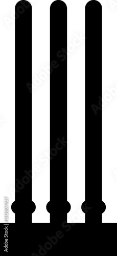 Cricket wicket icon . trendy flat and line styles. Cricket game vector isolated on transparent background. cricket tournament wicket out elements template. vintage for clubs and team. Sports sign web