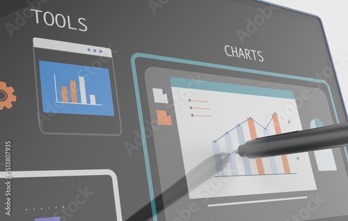 Data Visualization on Tablet Charts and Analytics Interface