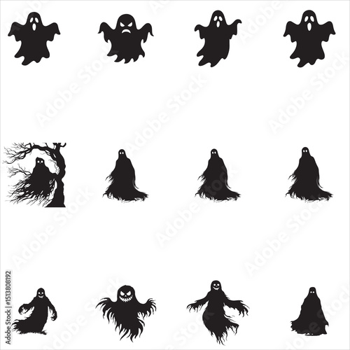 Halloween Ghost Silhouette Bundle
