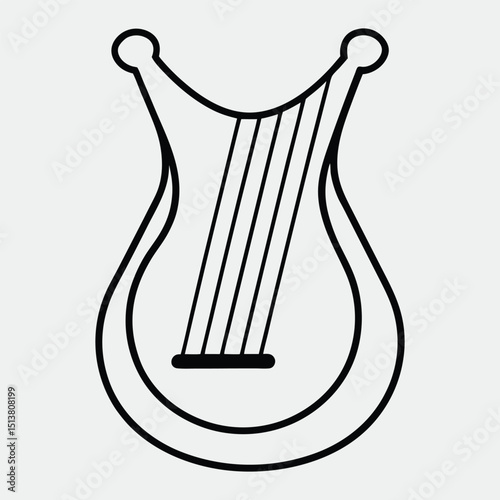 line art of a musical instrument on the white background