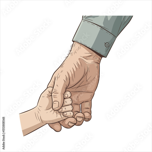 Generational Bond Hand in Hand Vector Art & Illustration