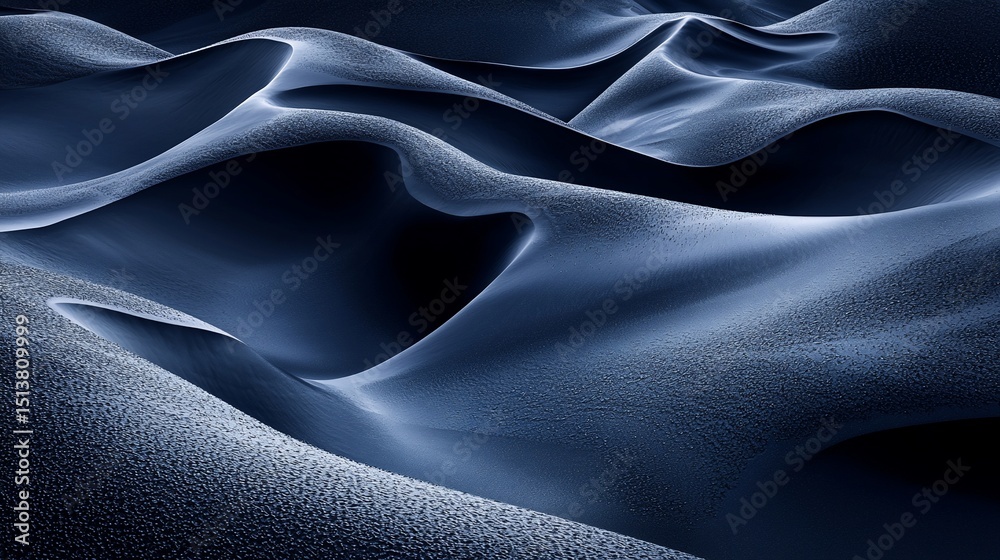 Obraz premium Abstract blue undulating landscape