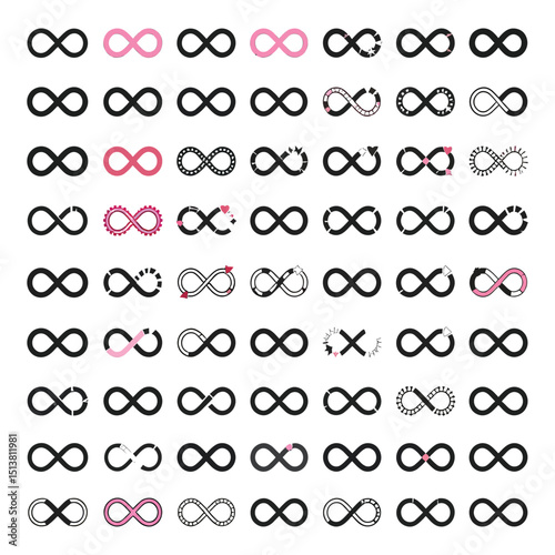 Infinity Symbol Collection: Diverse Representation of Limitless Possibilities	