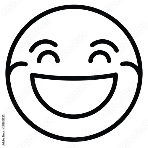 A smiling face with winking eyes is depicted in a simple black line drawing.
