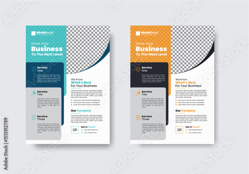 A bundle of Business flyer design A4 size or company Brochure design Template with two color variation.