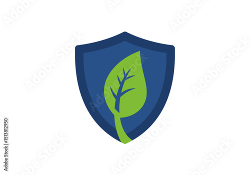 Shield icon with green leaf