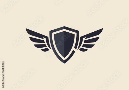 Ornate shield logo design element