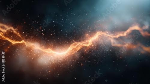 A stunning depiction of an electric lightning bolt illuminating the dark space, conveying energy, power, and the awe-inspiring forces of nature that evoke feelings of wonder and fear.