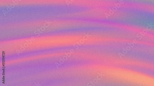 Fluorescent colours abstract background with blurry gradient wave in neon orange, pink, blue, violet, light green, and grain noise texture. Fluid ripples motion. Liquid animation. Summer sunset vibes