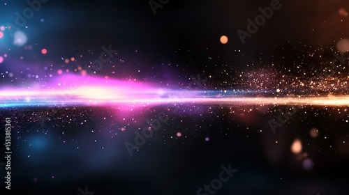 An abstract cosmic scene featuring vibrant colors and light streaks, reminiscent of space and celestial beauty, inviting feelings of wonder and exploration in the universe.