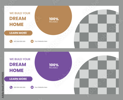  Building Construction & renovation social media Facebook cover template