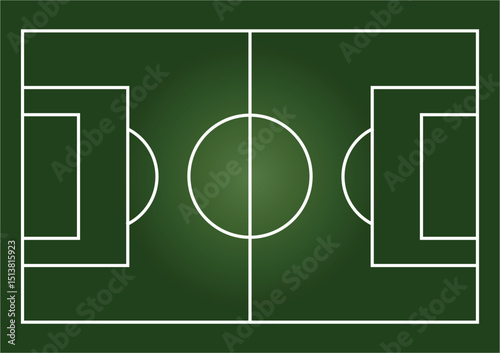 Football ground or field vector illustration. Football or soccer ground pitch top view 