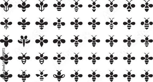 High resolution bee symbol illustration featuring detailed design elements and utilizing helvetica and courier fonts for a professional aesthetic
