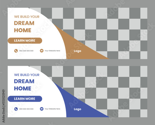  Construction facebook cover or home repair social media web banner
