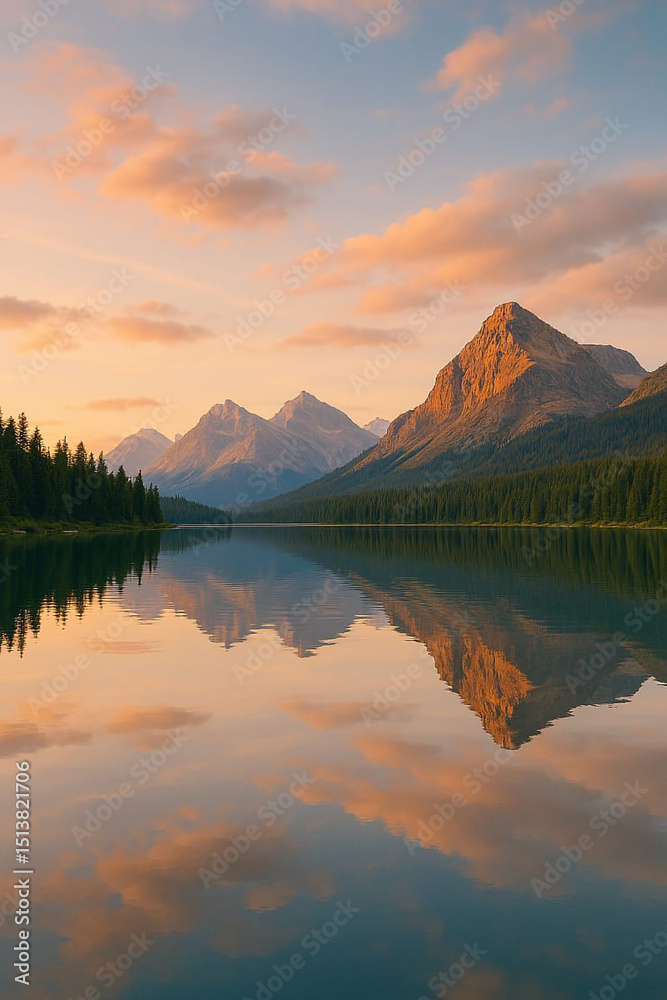 Fototapeta premium Nature Landscape Wallpaper with Mountains and Lake