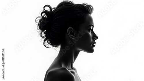 Stunning Portrait of a Woman's Head in Profile

