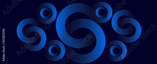 A blue background with circles of different sizes and colors. The circles are arranged in a way that creates a sense of movement and energy. Scene is dynamic and lively. vectors