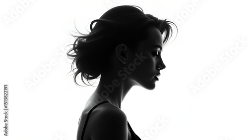Stunning Portrait of a Woman's Head in Profile

