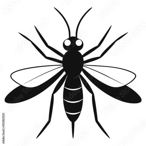 Mosquito Black and White Minimalist Silhouette