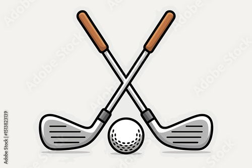 Golf Clubs Crossed A Sport Icon Design Illustration