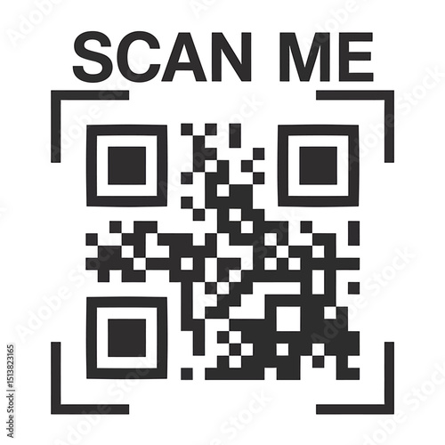 Scan Me A Black and White QR Code Graphic for Easy Scanning