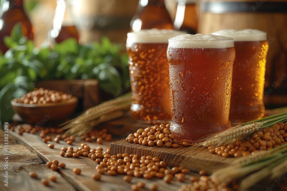 Crafted Elegance: Selective Focus on Beautifully Arranged Malts Crafted Elegance: Selective Focus on Beautifully Arranged Malts
