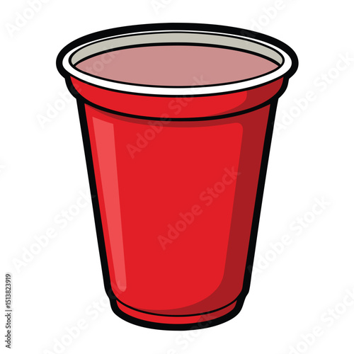 Red Plastic Cup with Clipping Path