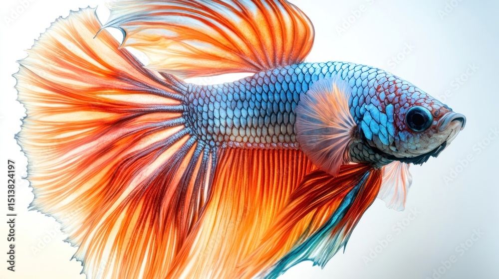 Fototapeta premium Vibrant betta fish with flowing fins