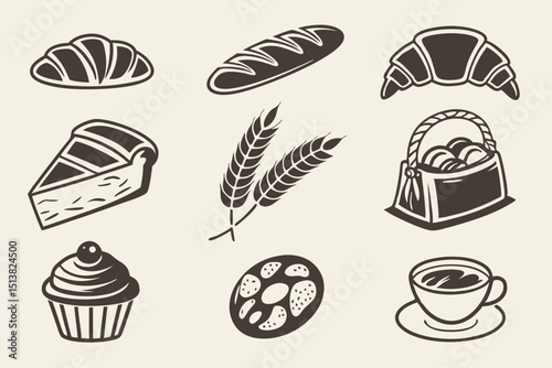 bakery icon set