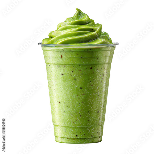 Refreshing Green Smoothie Delight with Transparent Background