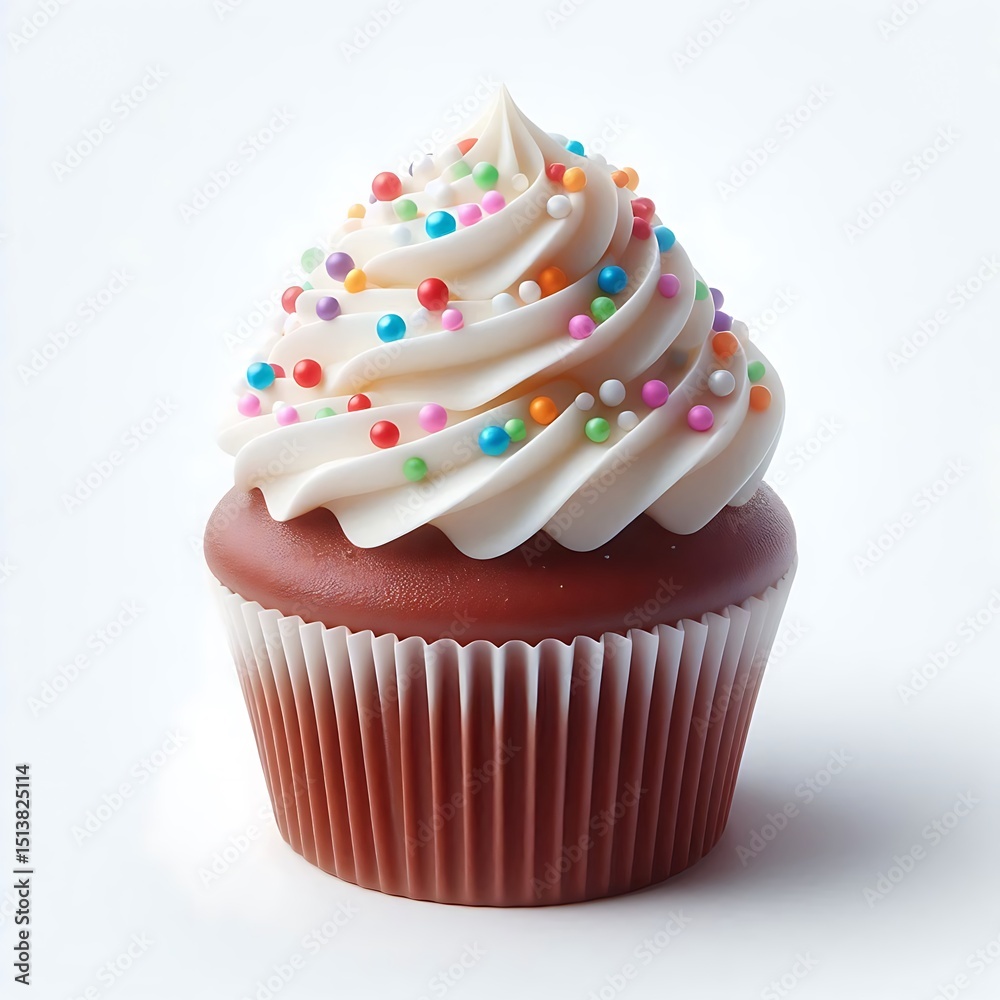 Chocolate Cupcake with Sprinkles - Isolated Dessert Chocolate Cupcake with Sprinkles - Isolated Dessert