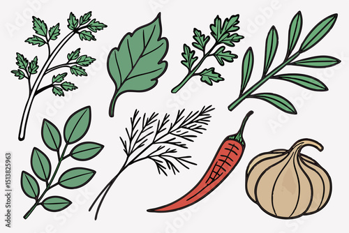 set of vegetables