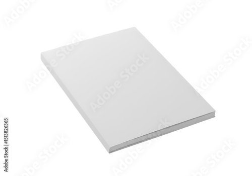 Blank White Book Mockup isolated on transparent baackground