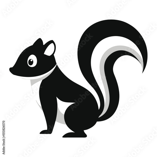 Skunk on White Background