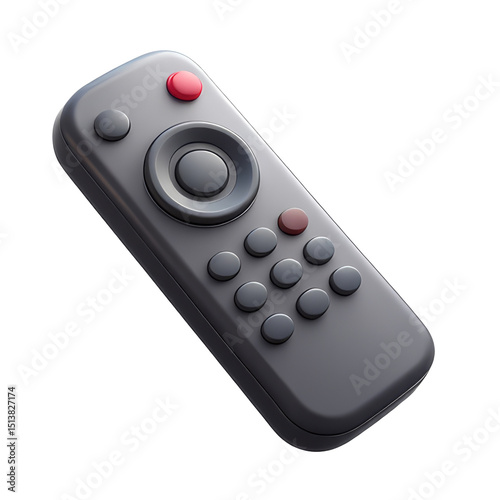Tv Remote Control 3D Icon – Glossy Minimal Emoji Style, Isolated PNG object
