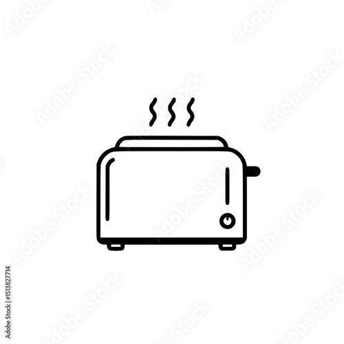 Modern toaster with steam rising in minimalist design  