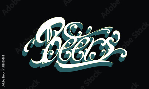 BEERS lettering custom style design
